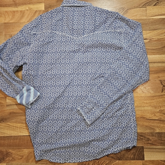 Wrangler Pearl Snap Button Shirt Mens XL Blue 20X Competition Advanced Cowboy - Picture 10 of 10